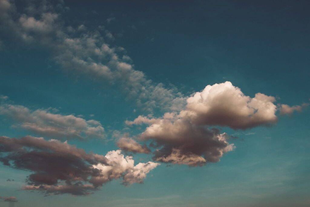 clouds on a clear sky
